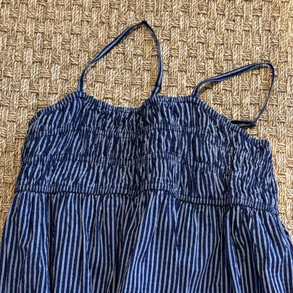 Elegant Navy Striped Women's Dress - Picture 5 of 9